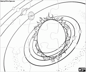 Güneş sisteminin puzzle boyama