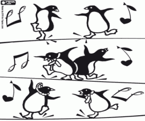 Happy Feet dansçılar penguenler boyama