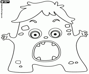 Harf A, kollu bir canavar boyama