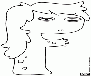 Harf F, profilde bir canavar boyama