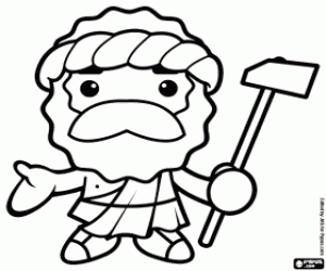 Hephaistos veya Vulcanus, ateş tanrısı boyama