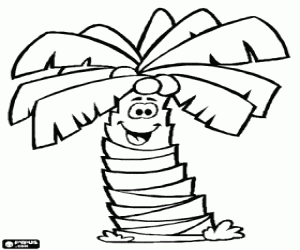 Hindistan cevizi, palmiye ağacı hindistancevizi ile boyama