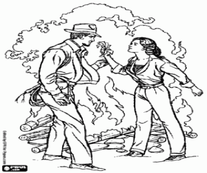 Indiana Jones ve Marion boyama