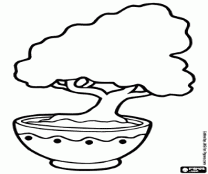 Japon bir bonsai boyama