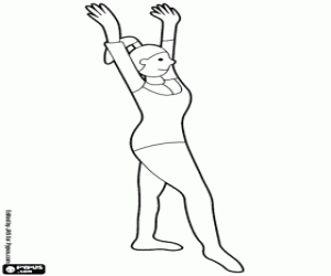 Jimnastikçi başlamaya hazır boyama