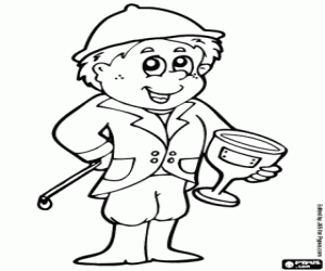 Jockey. At binicisi kupa ile boyama