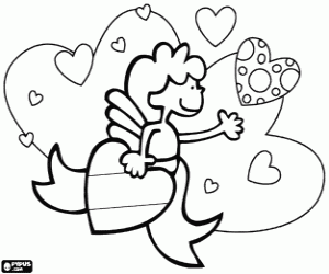 Kalpleri arasında aşk meleği boyama