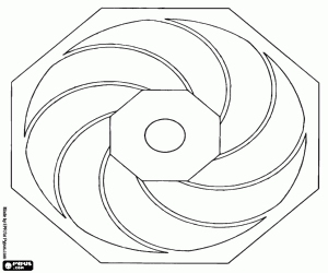Kanatları ile sekizgen mandala boyama