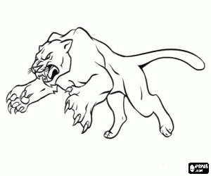 Kara Panter atlama boyama