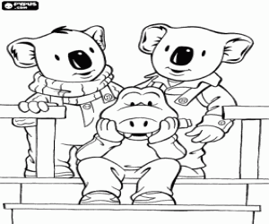 Kardeşler koalas ve Archie boyama