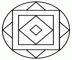 Kareler ile geometrik mandala boyama