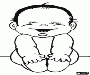 Katta oturan bir bebek boyama