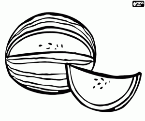 Bir kavun, ferahlatıcı bir meyve boyama