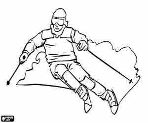 Bir kayakçı için Patinaj boyama