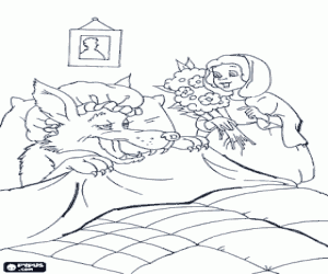 Kokulu küçük kırmızı başlıklı kız boyama