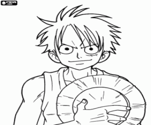 Korsan Kaptan Monkey Ruffy boyama