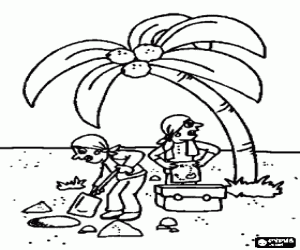 Korsanlar treasure gömme boyama