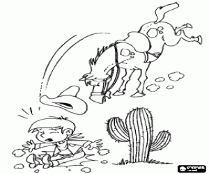 Kovboy attan düştü boyama