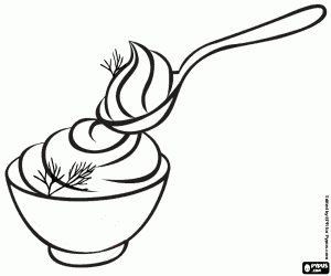 Kremsi bir süt tatlı boyama