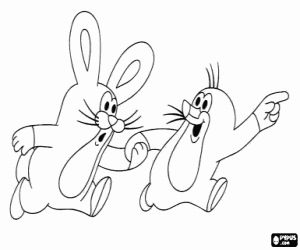 Krtek küçük köstebek ve tavşan boyama