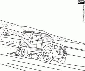 Kumlu arazide bir off-roader boyama