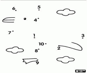 Bir kuş, nokta nokta boyama