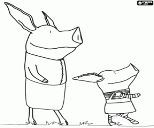 Küçük domuz Olivia annesi ile boyama