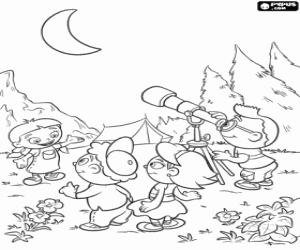 Küçük Einsteins ve teleskop boyama