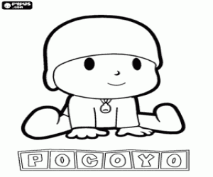 Küçük çocuk Pocoyo boyama