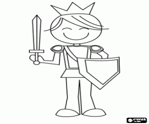 Kılıçla cesur Prens boyama