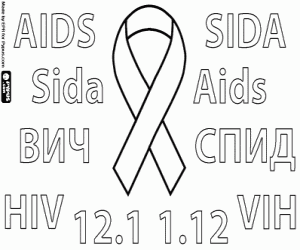 Kırmızı kurdele, AIDS mücadele boyama