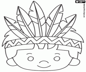 Bir Kızılderili şefi eşarplı Jet boyama