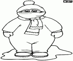 Kışın çok korunaklı bir çocuk boyama