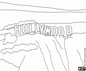 L.A. tepe Hollywood harflerle boyama