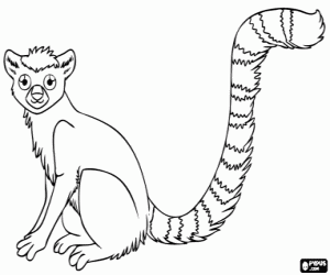 Bir lemur, Madagaskar'ın Adası boyama