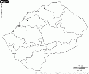 Lesoto Haritası boyama