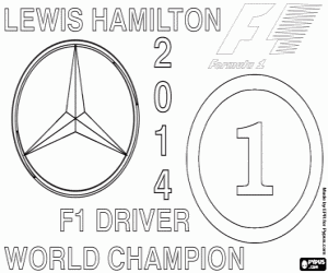 Lewis Hamilton, şampiyon F1 2014 boyama