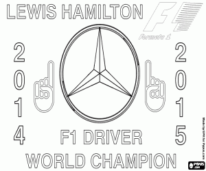Lewis Hamilton, şampiyon F1 2015 boyama