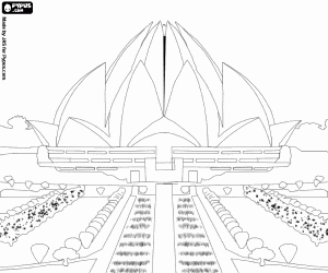 Lotus Temple Delhi, Hindistan boyama