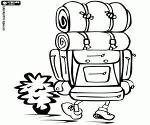 Maceracı büyük bir sırt çantası ile boyama