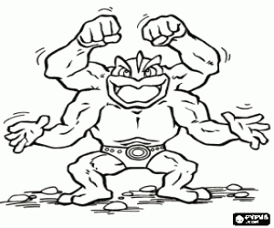Machamp, savaş sanatları Pokemon boyama