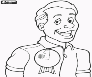 Madalya ile mutlu baba boyama