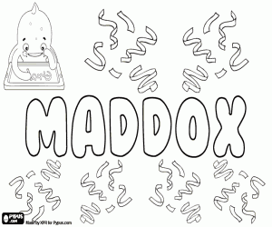 Maddox, çocuk için İngilizce adı boyama