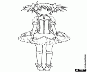Madoka Kaname, anime karakteri boyama