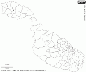 Malta Haritası boyama