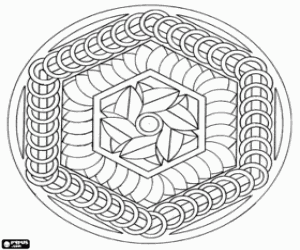 Mandala altıgenler ile boyama