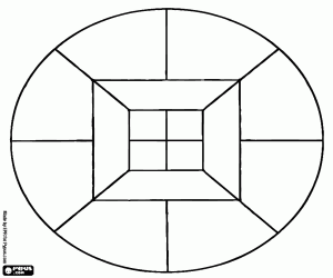 Mandala kareler üç aylık dönemler halinde ile boyama
