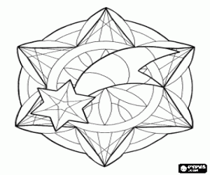 Mandala Noel yıldızı ile boyama