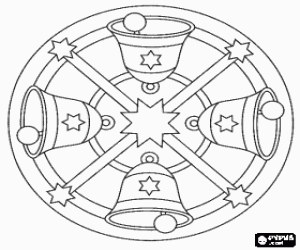 Mandala çan ve yıldız ile boyama