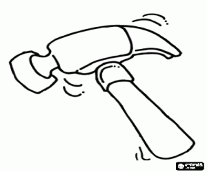 Bir marangoz çekiç boyama